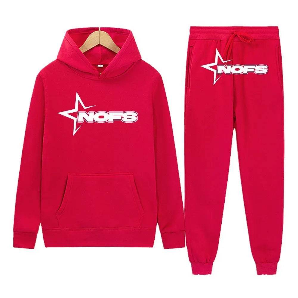 2 pcs Gothic Punk Rock Streetwear Hoodie Outfit set Unisex - Velora