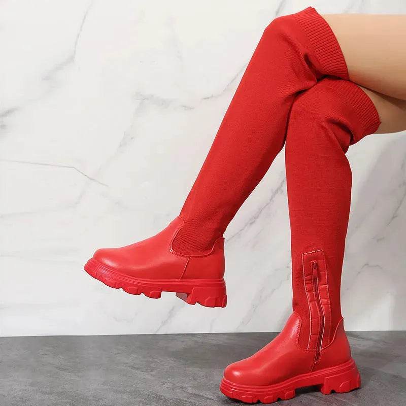 Long Boots Women Winter Shoes Fashion Side Zipper Knee High Boots - Velora