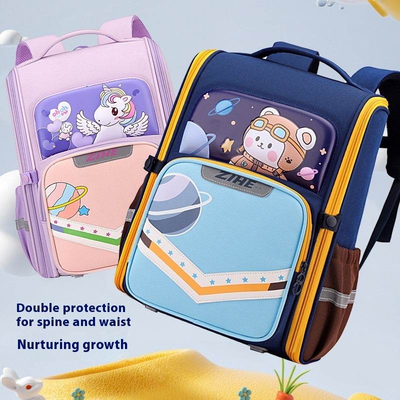 Back Support Large Capacity Cartoon Backpack for School - Velora