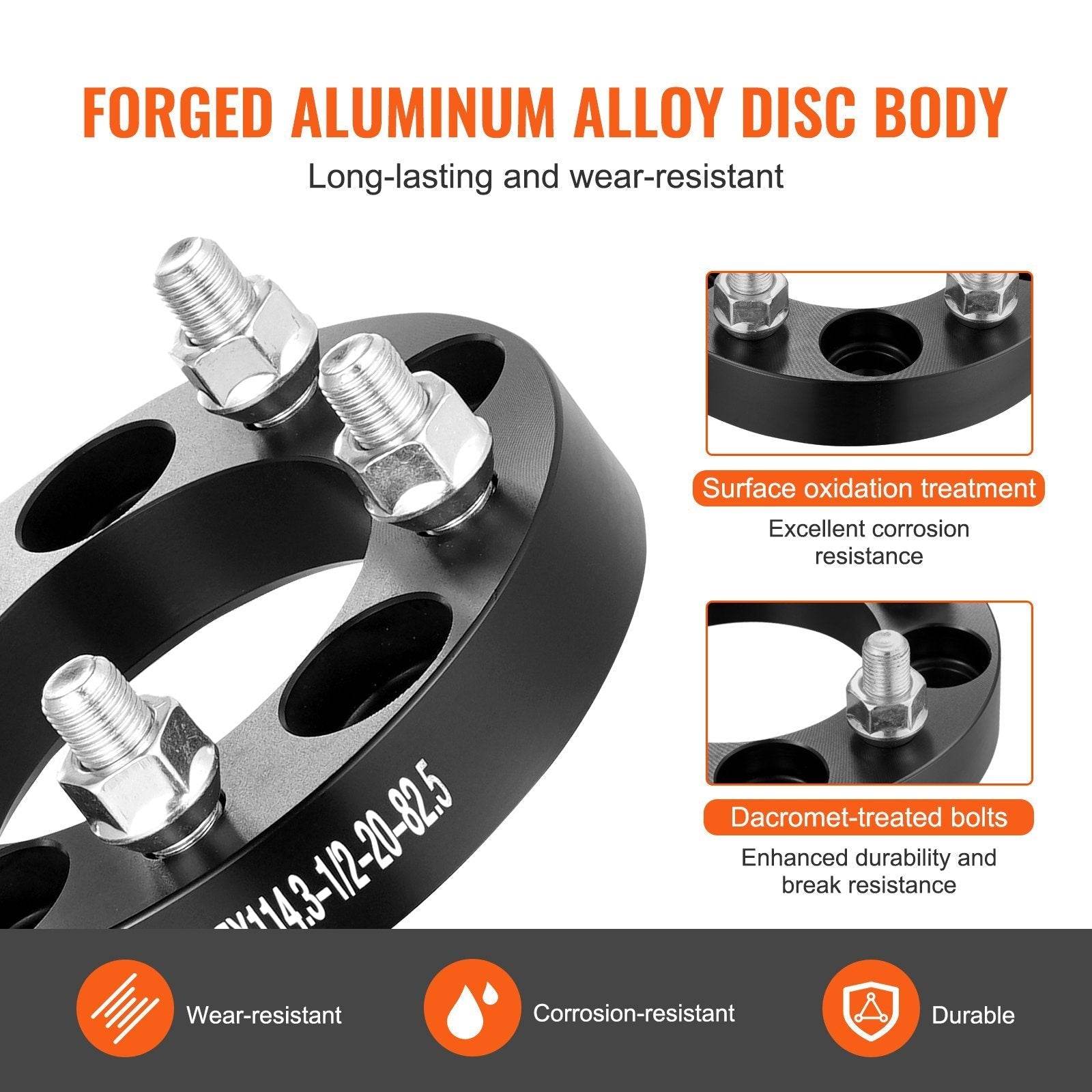 Wheel Spacers Wheel Adapters 5 Lug Forged Spacer 4 PCS Black - Velora