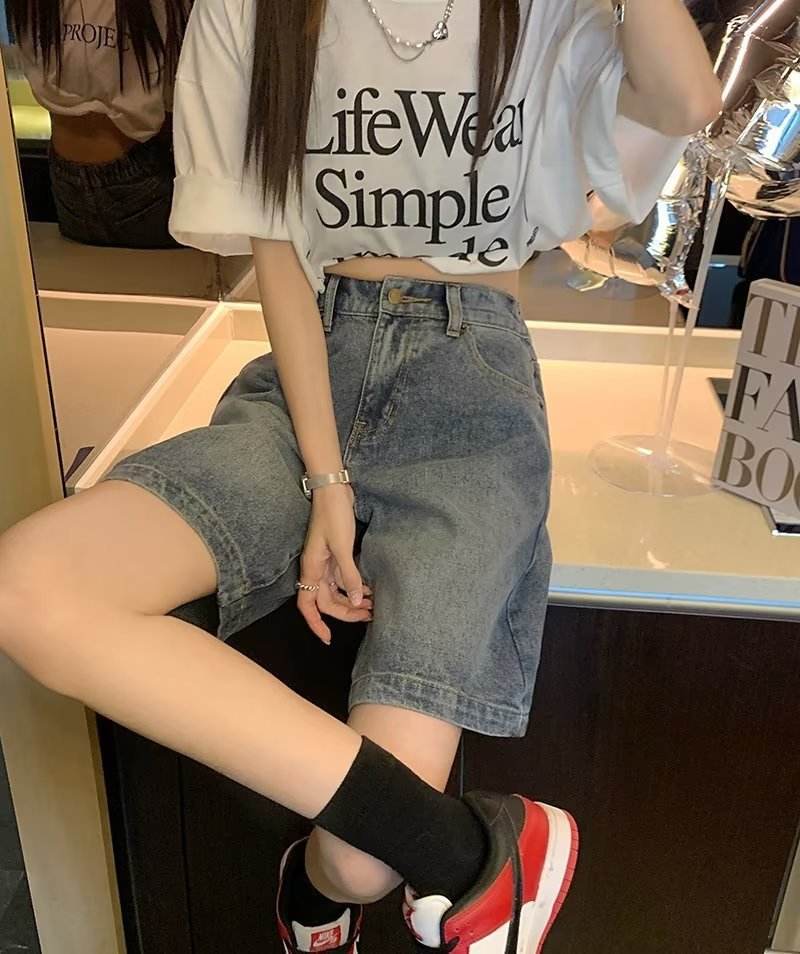 Retro Unisex Denim Jeans Short - Velora