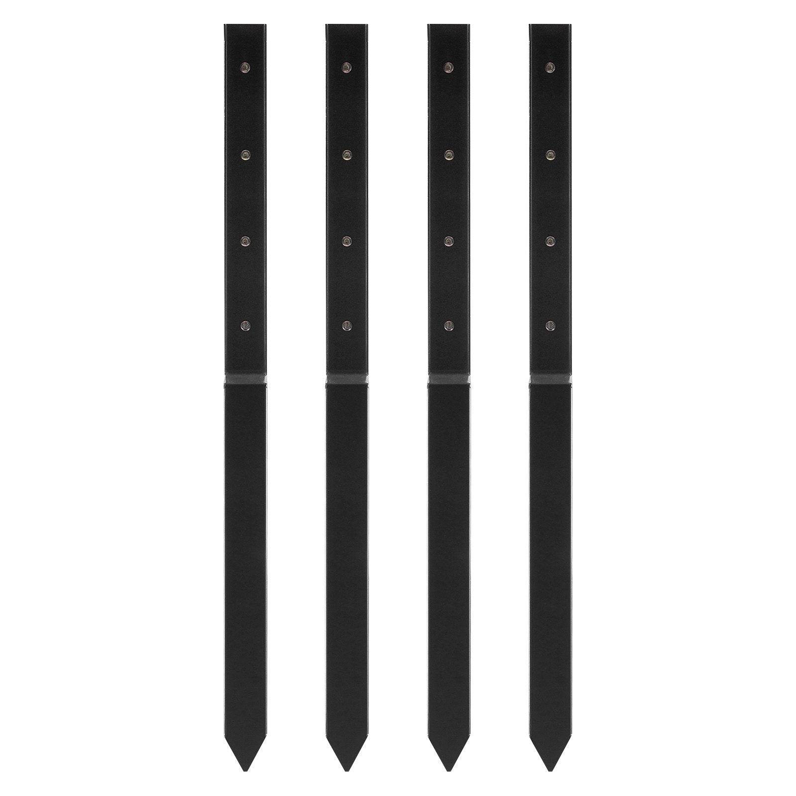 Fence Post Anchor Repair Kit, 4 Pack Inner Diameter 2 X2 Inches Heavy Duty Steel Fence Post Support Stakes, Anchor Ground Spike For Repair Tilted, Broken Wood Fence Post - Velora