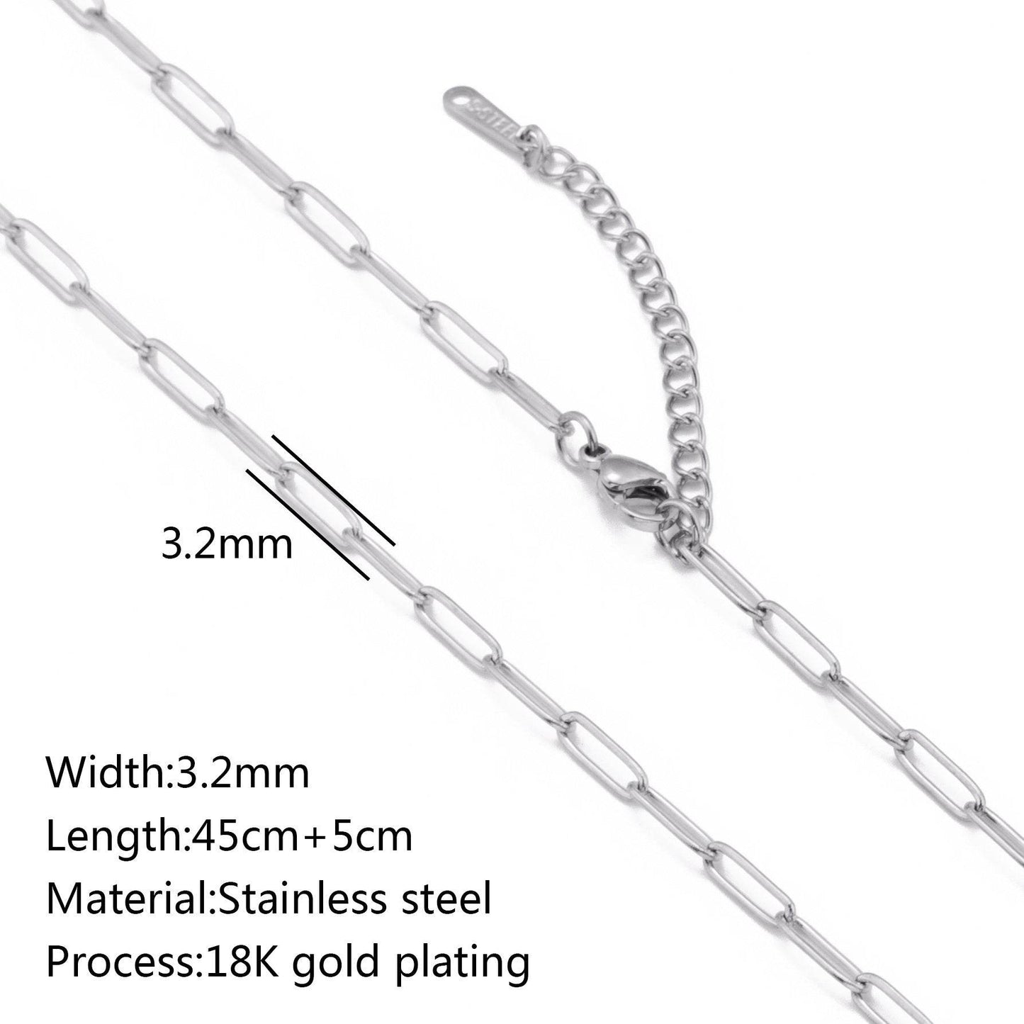 Stainless Steel Vacuum Vapor Plating 18K Gold Color Protection Lip Chain Necklace - Velora