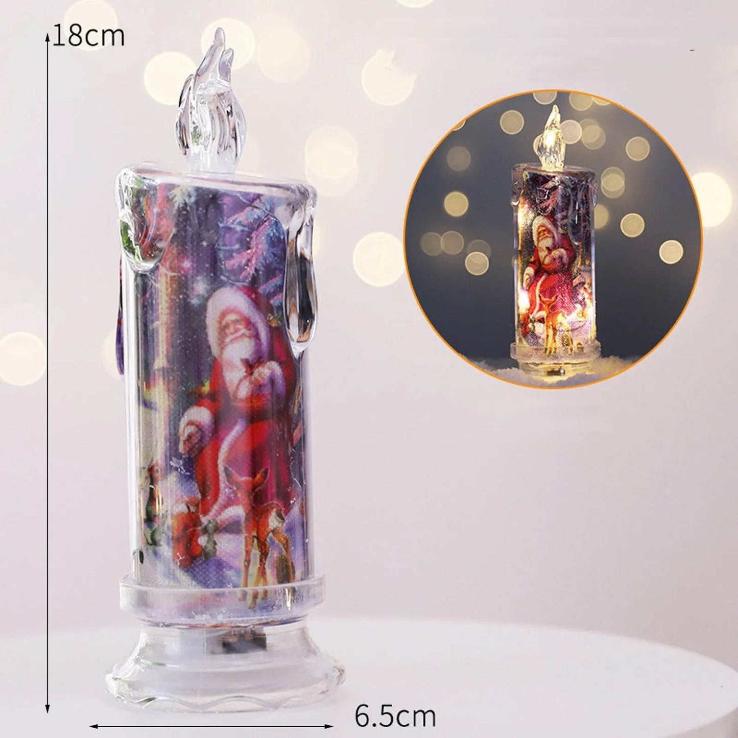 Christmas Transparent Electronic Flameless Candles Decorative Gifts - Velora