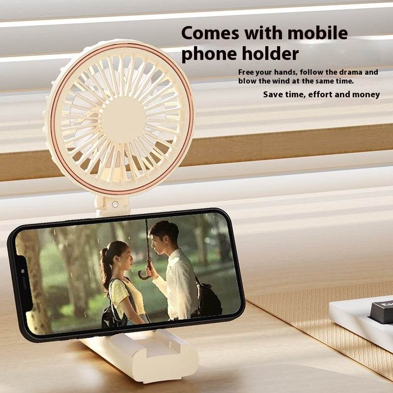 Mini Folding Digital Display Mute Refrigeration Handheld Fan - Velora