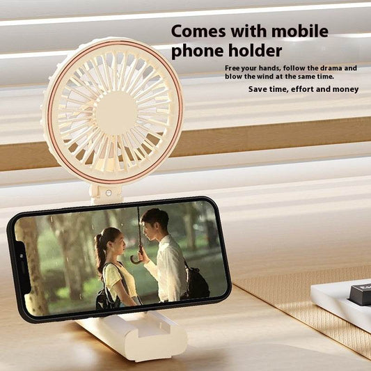 Mini Folding Digital Display Mute Refrigeration Handheld Fan - Velora