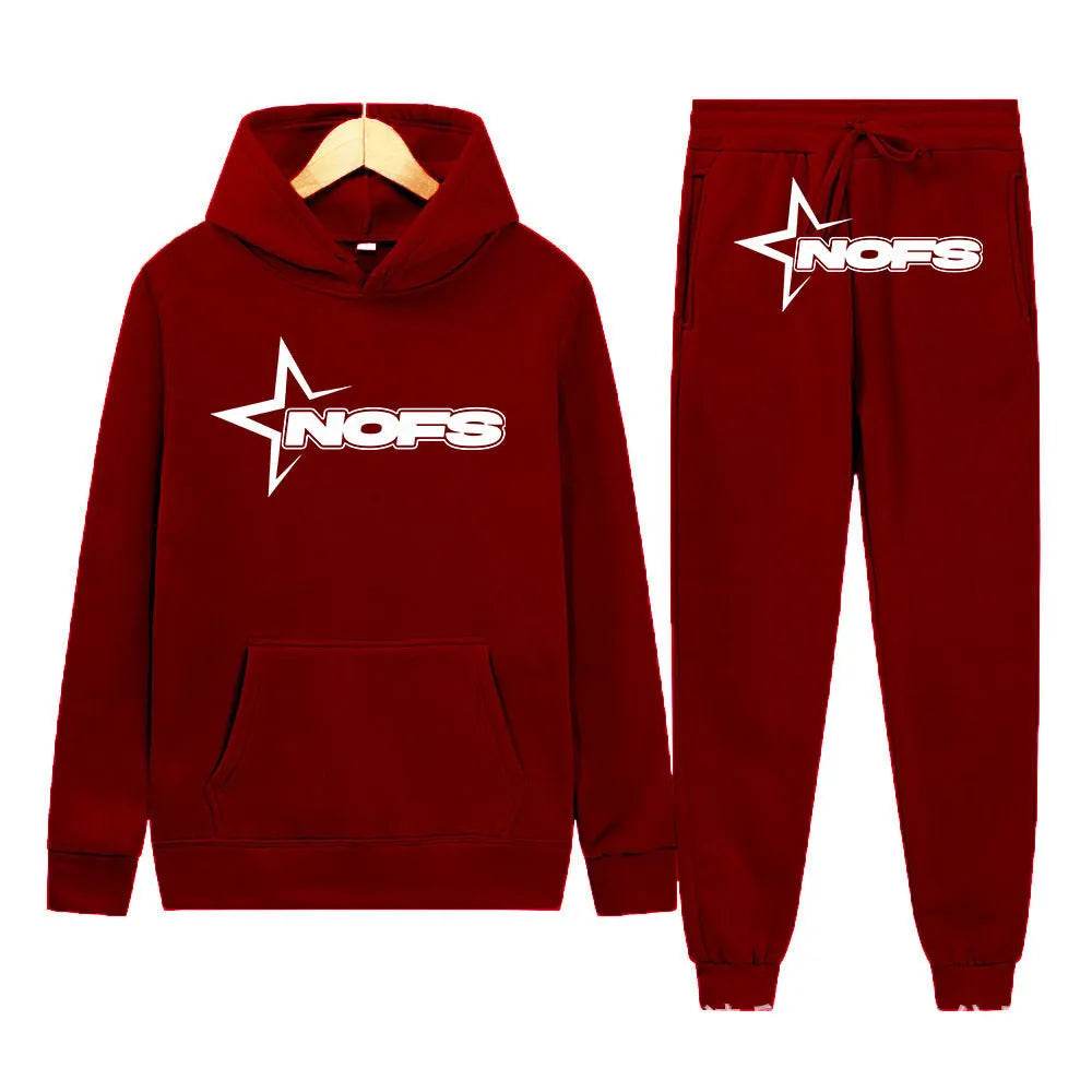 2 pcs Gothic Punk Rock Streetwear Hoodie Outfit set Unisex - Velora