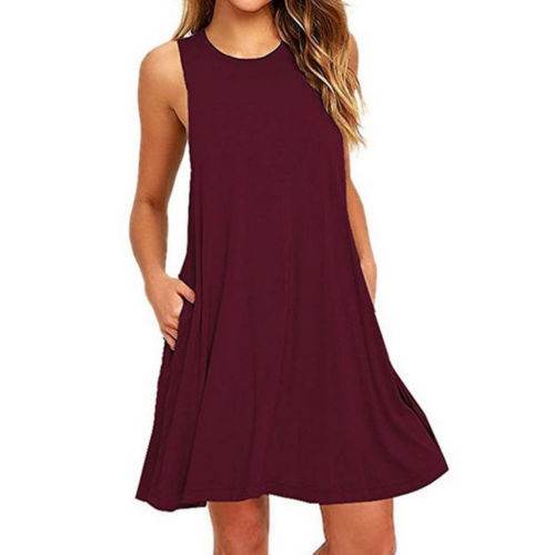 Casual Summer dress Women Pocket Dress Ladies beach mini dress - Velora