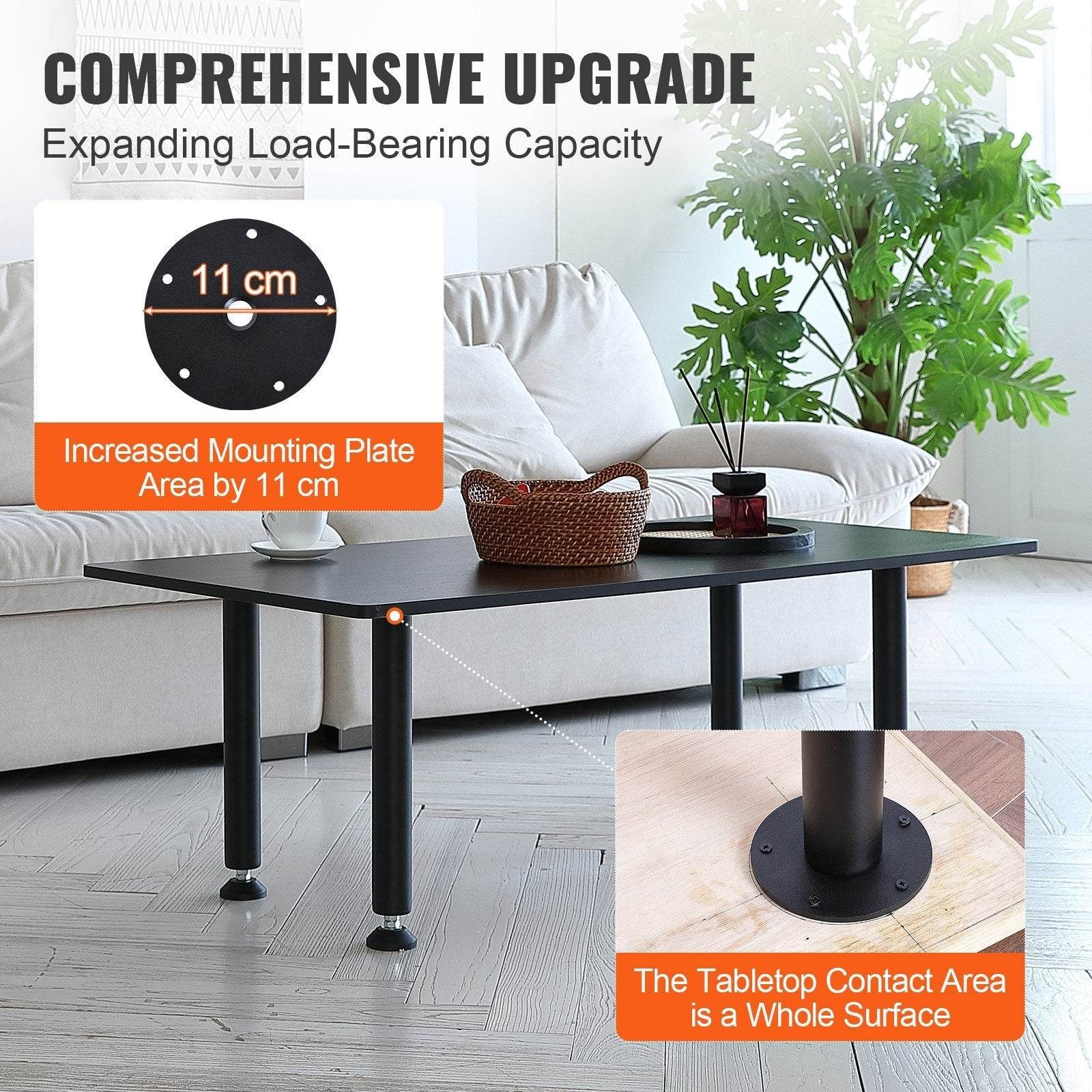 16 Inch Adjustable Desk Legs, Set Of 4 - 1200 Lbs Load Capacity. - Velora
