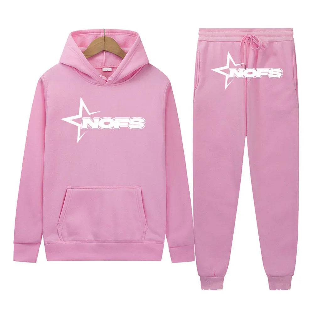 2 pcs Gothic Punk Rock Streetwear Hoodie Outfit set Unisex - Velora