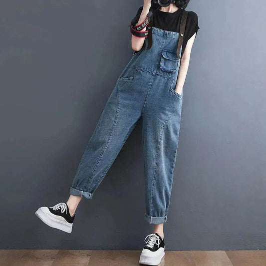 Y2K Women's Denim Jeans Romper suit Street Denim Strap Jumpsuit - Velora