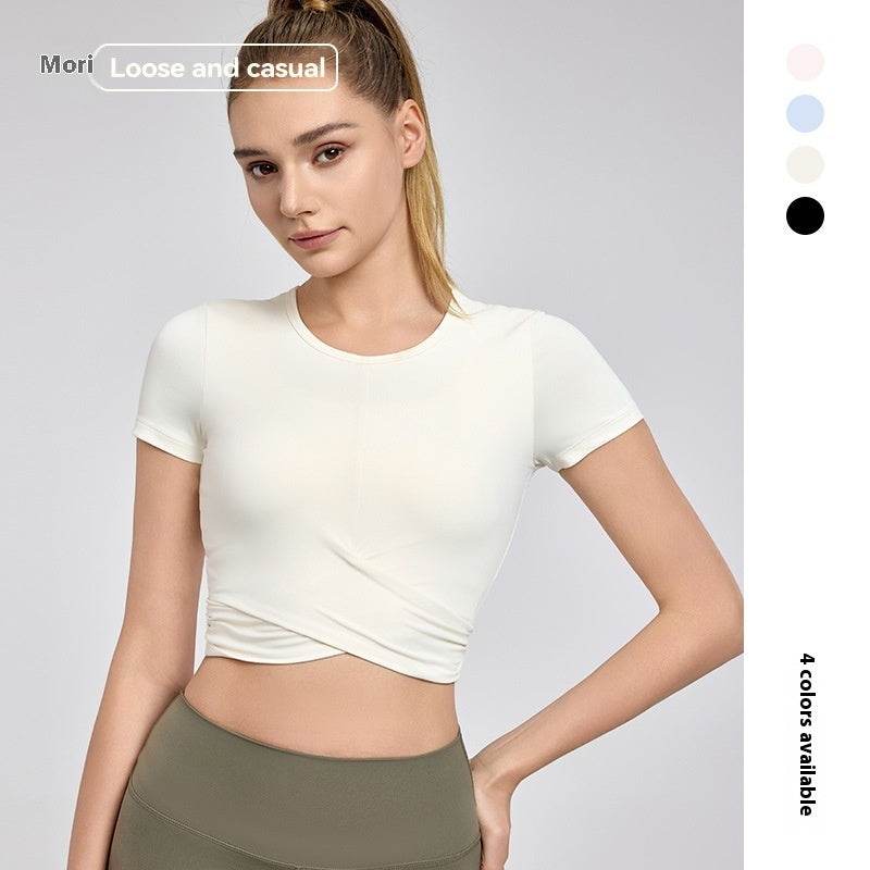 Fashion Short Sleeve Crop Workout Top for Women Yoga Crop Top - Velora