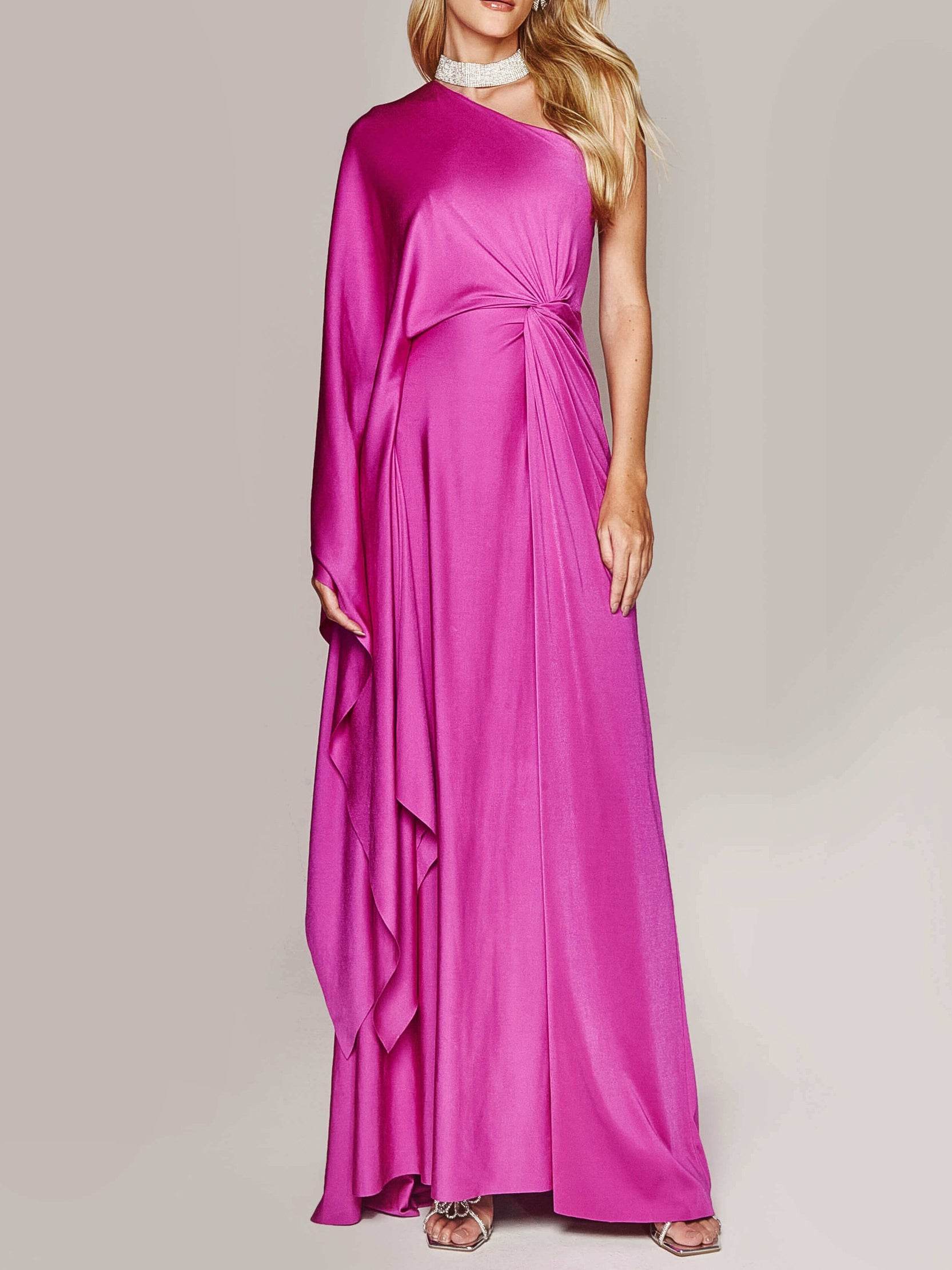 One Shoulder Twist Maxi Dress - Velora