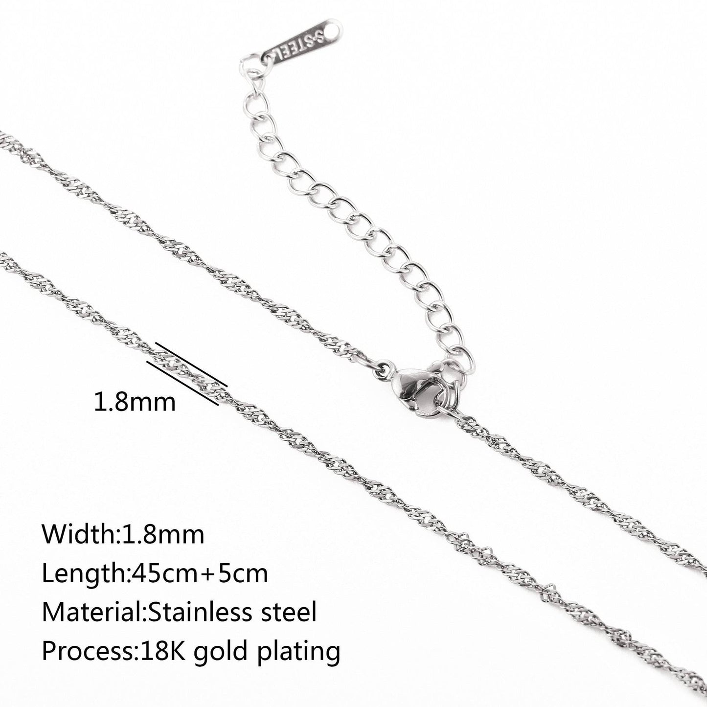 Stainless Steel Vacuum Vapor Plating 18K Gold Color Protection Lip Chain Necklace - Velora