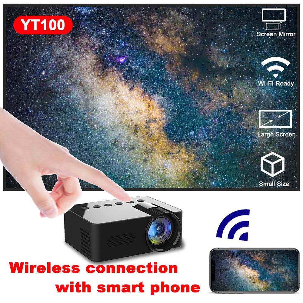 YT100 Mini Phone projector HD Home Wireless Mini Smartphone Projector - Velora
