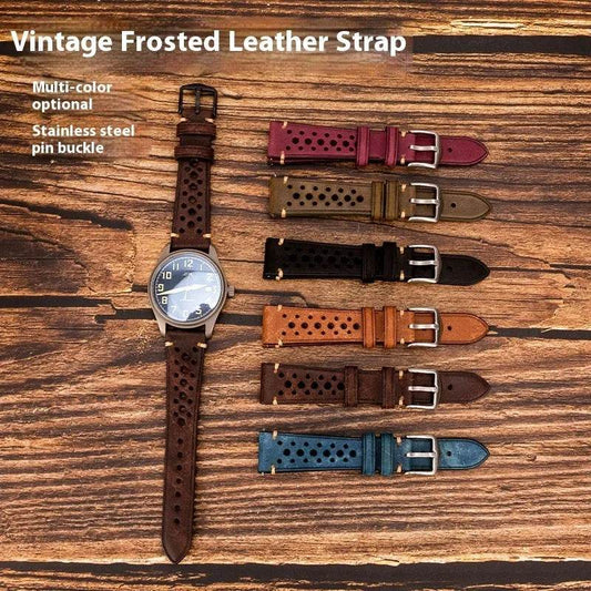 20mm Watch First Layer Cow Leather Watch Strap Retro Comfort - Velora