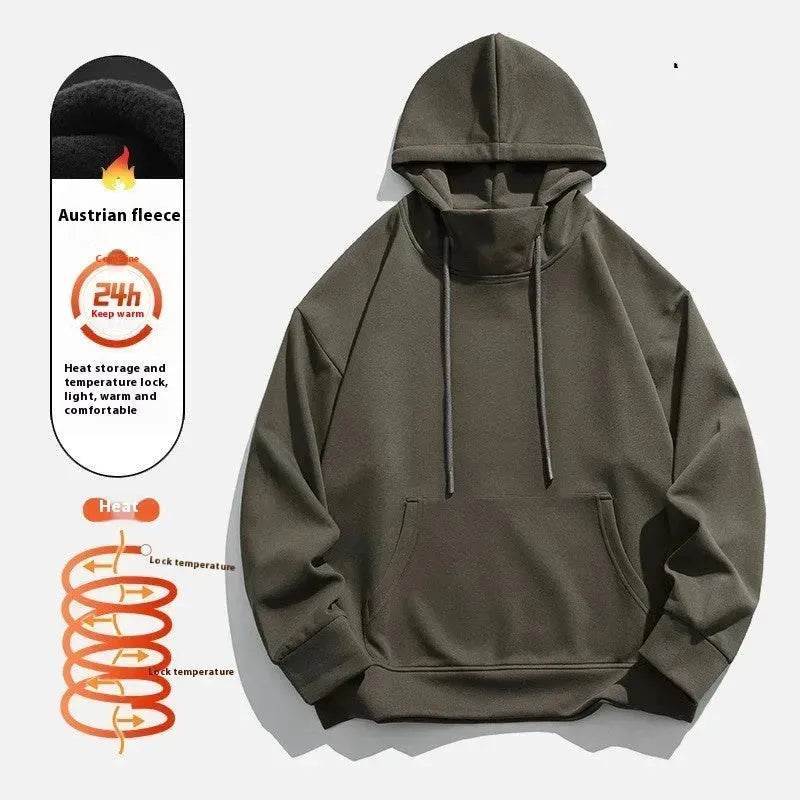 American Fleece Lined Drawstring Hoodie Sweatshirt Pullover for Men - Velora