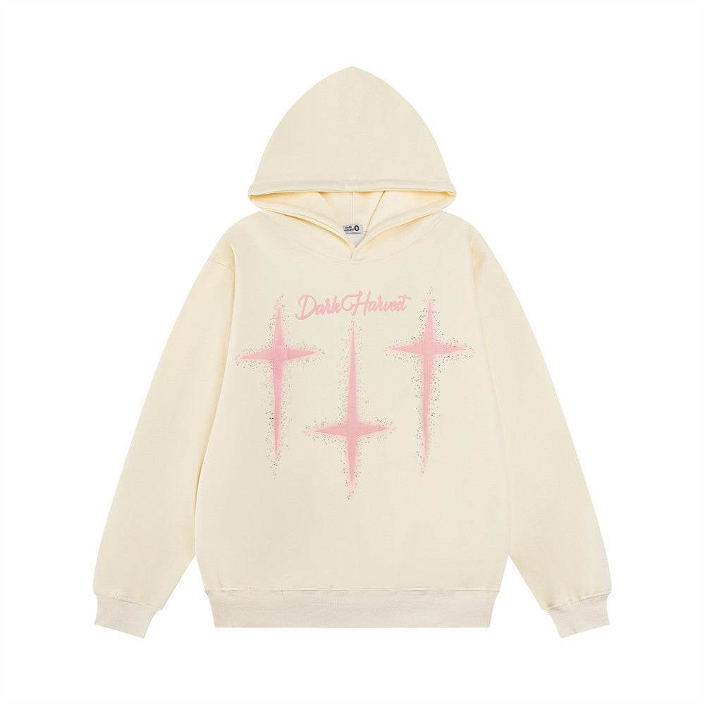 Printed Rhinestones Hooded Sweater For Men - Velora