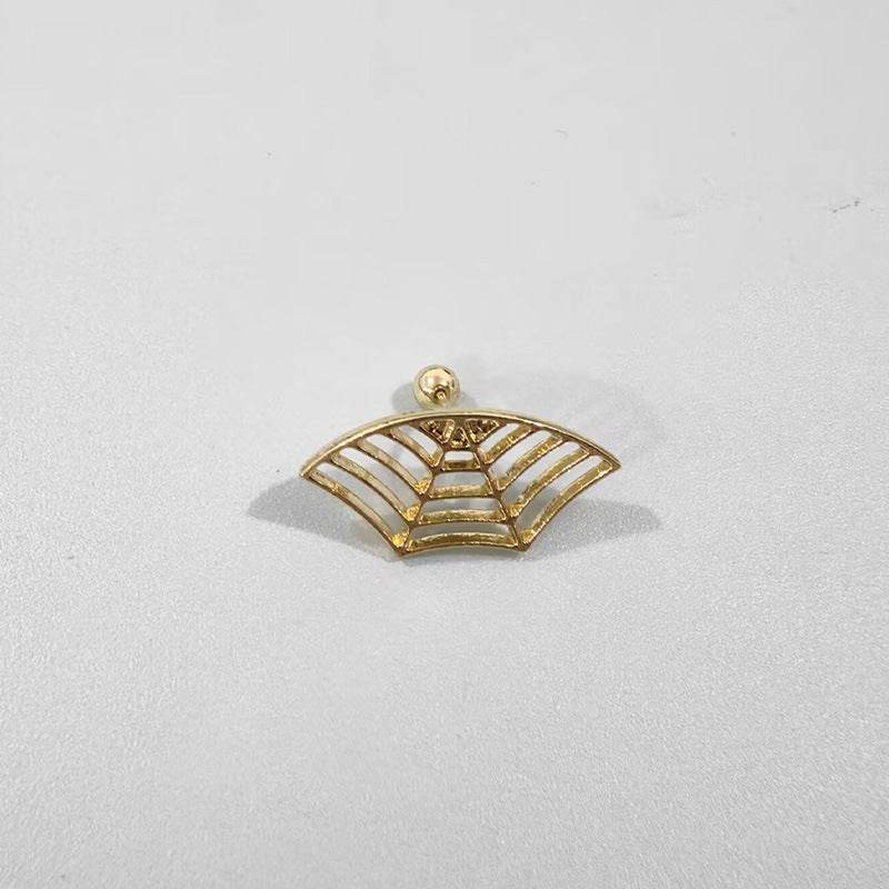 Spider Web Stud Earrings Personality Halloween Horror - Velora