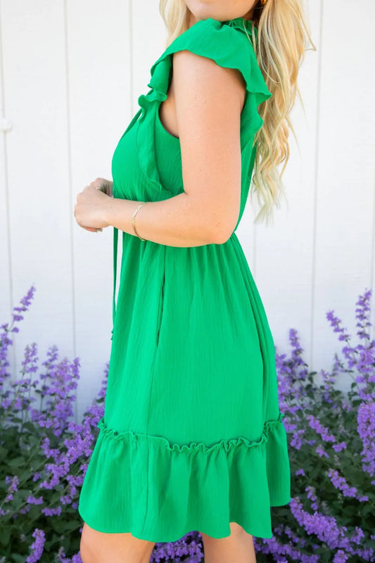 Ruffled Sleeveless Mini Dress - Velora