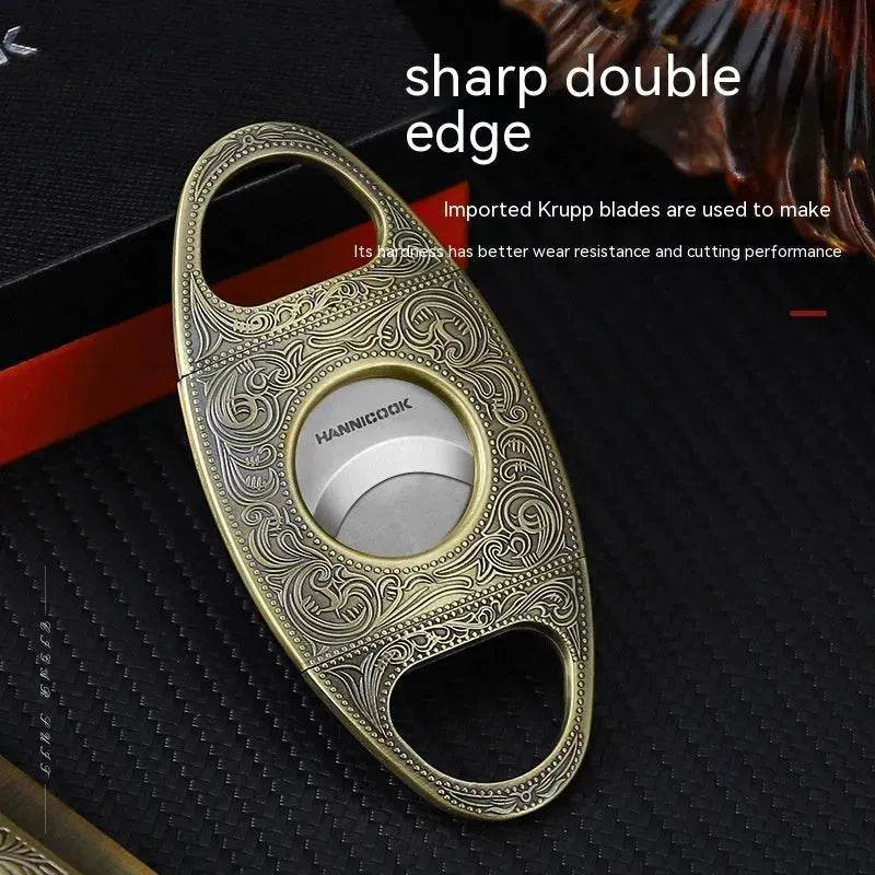 Embossed Portable Metal Alloy Cigar Cutter and Torch Lighter Gift box set - Velora