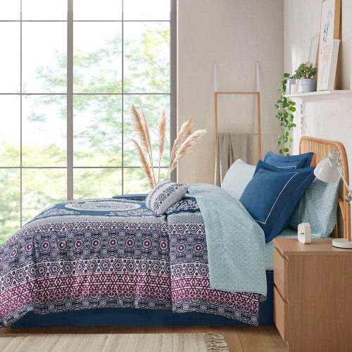 9pcs Queen bed set Boho Comforter Full bedding sets - Velora