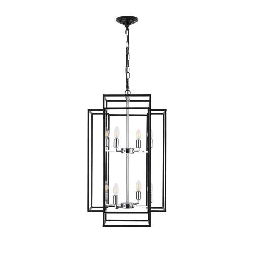 8 Lantern Tiered Chandeliers, Industrial Farmhouse Chandeliers - Velora