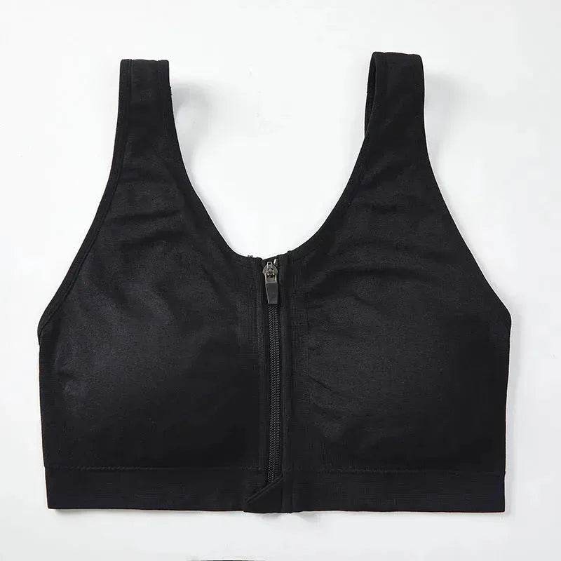 Front Zipper Sports Bra Shockproof High Strength Bra high impact sports bra - Velora