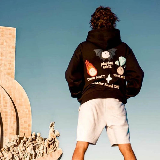 Men's Fashion Printed Vintage Hoodie Sweatshirt Pullover - Velora