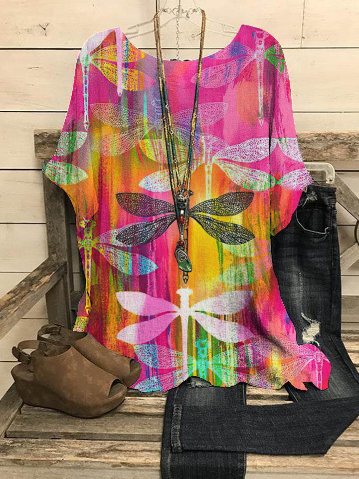 Summer Loose blouse Round Neck Short Sleeve Cotton And Linen Top For Women - Velora