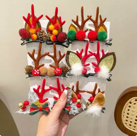 Mori Style Deer Hairpin A Pair Of Hairclips Children's Cute Christmas Headband - Velora
