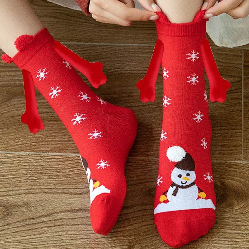 Christmas Stockings Autumn Winter Cotton Magnet Lodestone Hand Tube Socks - Velora