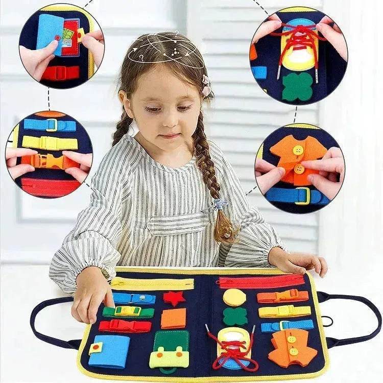 New Busy Book Children's Busy Board Dressing And Buttoning Learning Baby Early Education Preschool Sensory Learning Toy - Velora