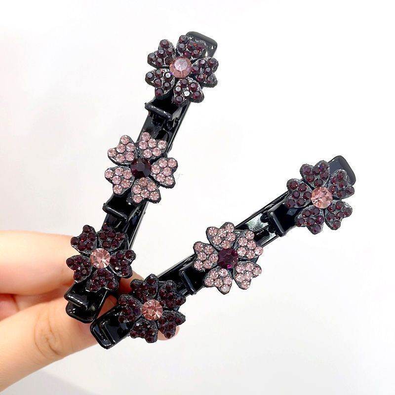 Girls Floral Rhinestone Bling Hair clip Hair Accessories - Velora