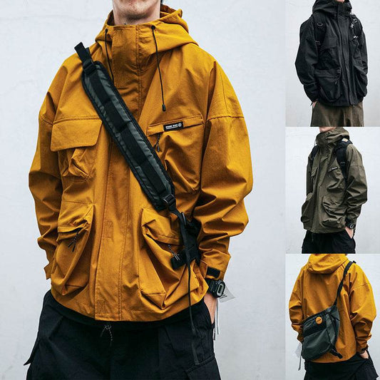 Hooded Jacket Men's Loose Three-dimensional Pocket Functional Windproof Jacket Casual Clothing - Velora
