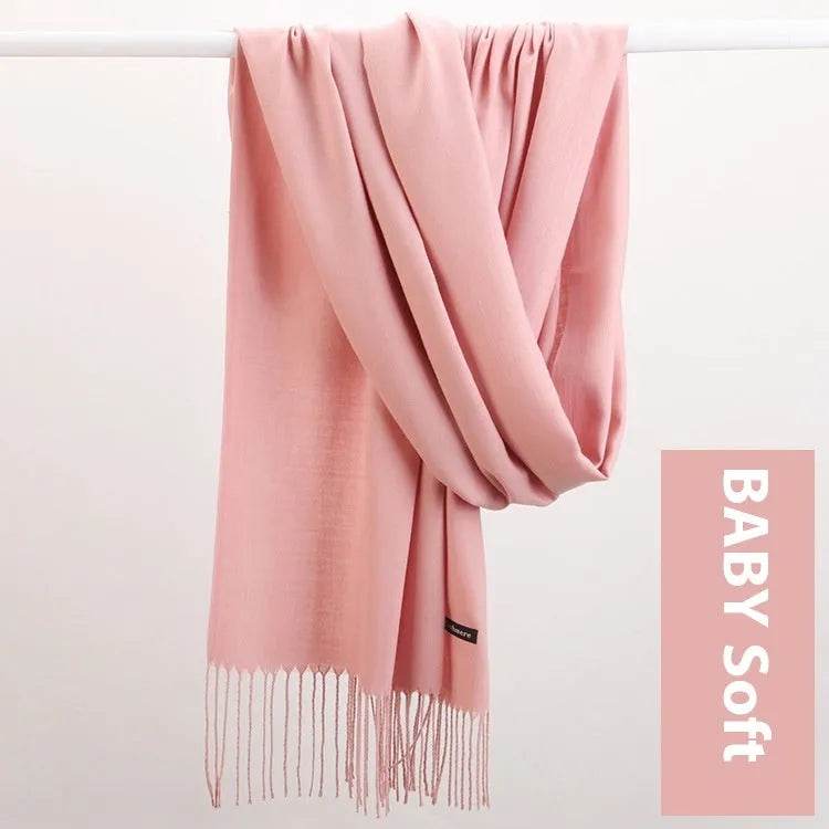 Pure Color Warm Keeping Scarf All-match Cashmere Shawl - Velora