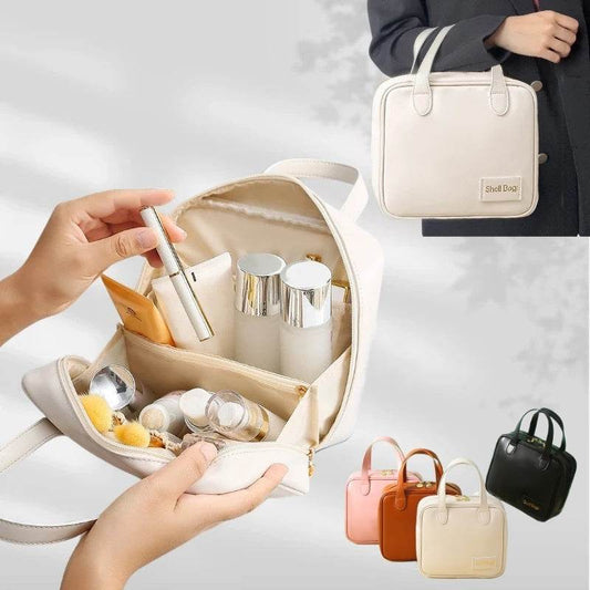 PU Large Capacity Travel Make Up Storage Organizer Makeup Pouch Cosmetic Bag Shell Bags - Velora