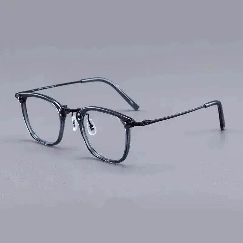 Pure Titanium Vintage Rectangle Crystal Transparent Myopia Glasses Reading Unisex Spectacle Frame Designer Eyeglasses GMS806 Eyewear - Velora
