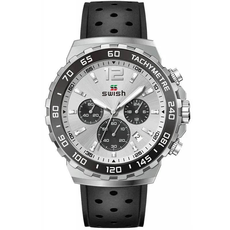 Men's Luminous Sports Breathable Hole Silicone Strap Six-pin Quartz Watch - Velora