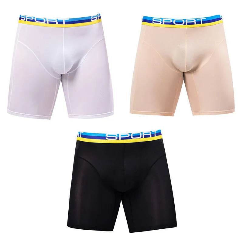 Anti-wear Ice Silk breathable Midway Boxer Beach swimming Underwear - Velora