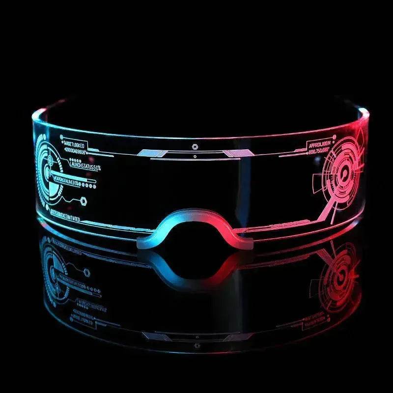 Trendy Unisex 3D Luminous LED Light up Glasses for cosplay Rave Festivals Bars Clubs Parties Futuristic Light up Eyeglass - Velora