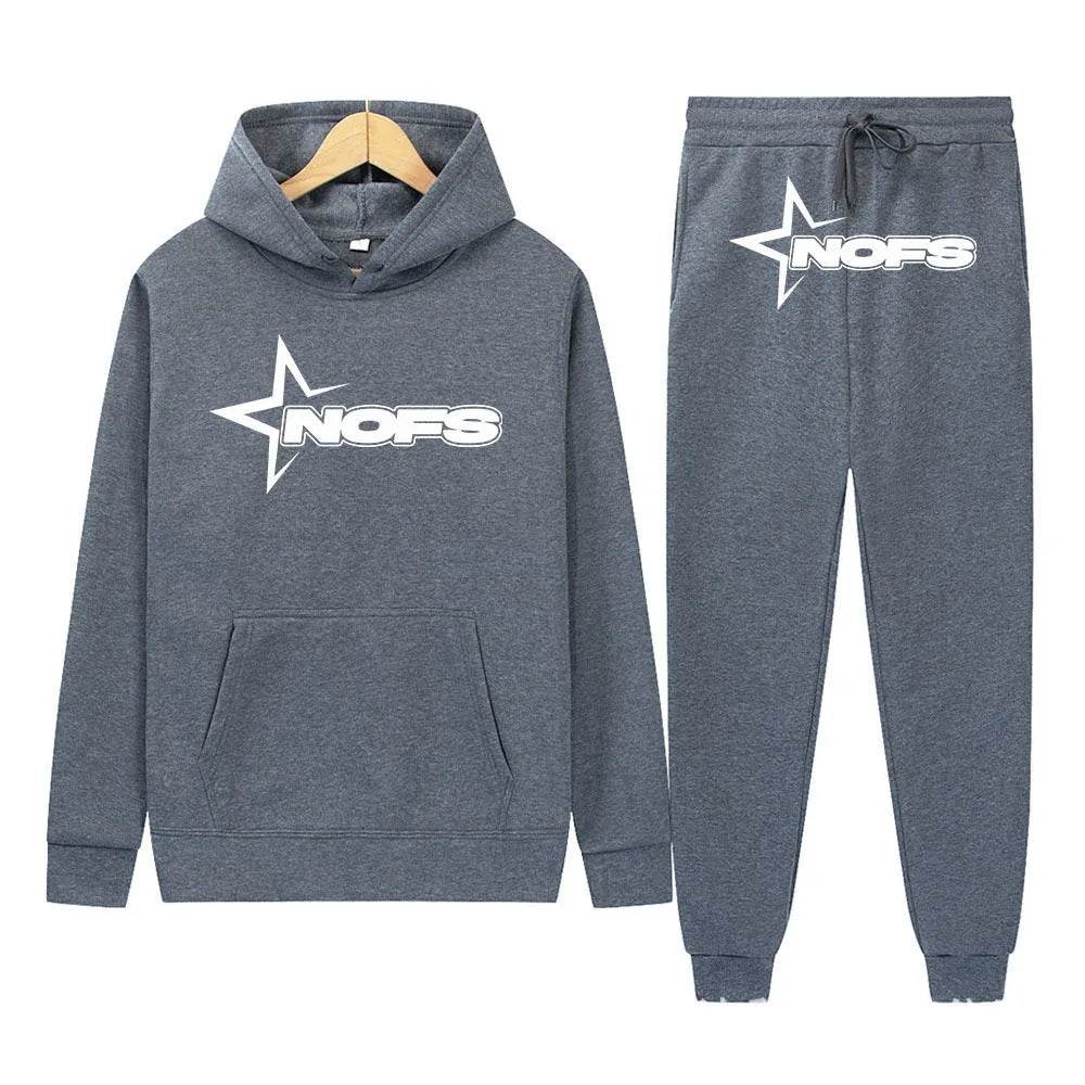 2 pcs Gothic Punk Rock Streetwear Hoodie Outfit set Unisex - Velora
