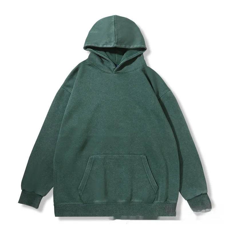 Unisex Teen Waxed Washed Distressed Hoodie Sweatshirt Pullover top - Velora