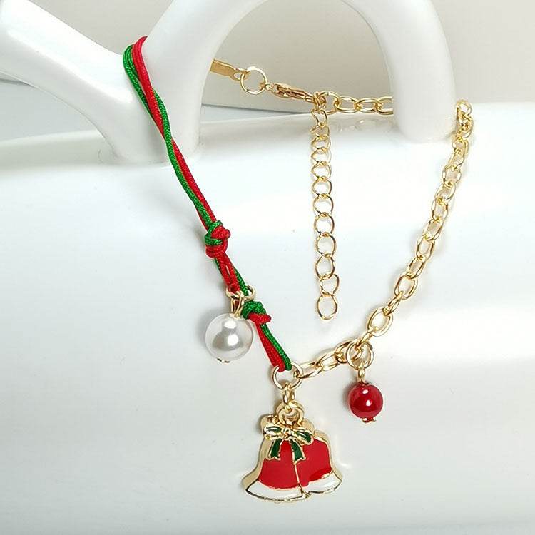 New Christmas Snowman Santa Claus Tree Snowflake Elk Bracelet Christmas Gift Charm Bracelet Chain Pendant For Women New Year Fashion Gift - Velora