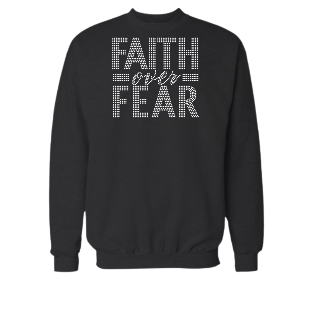 Faith Over Fear Rhinestone Shirt – Inspirational Sparkle Bling Tee | Blingdazzel