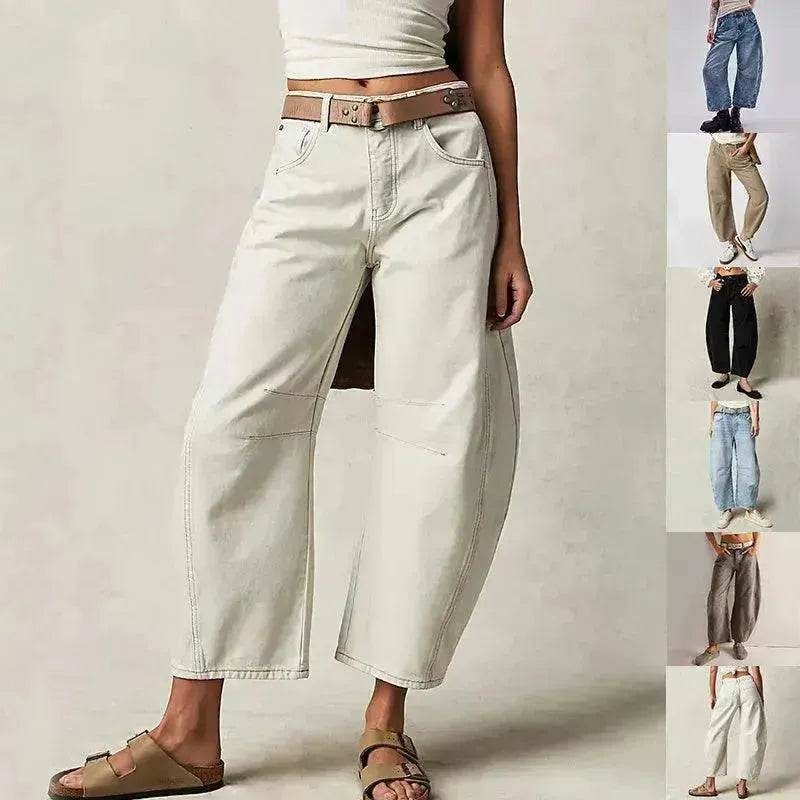 Fashion Loose Wide-leg Pants Summer Sports Straight Casual Cotton Trousers Women's Trouser Pant - Velora
