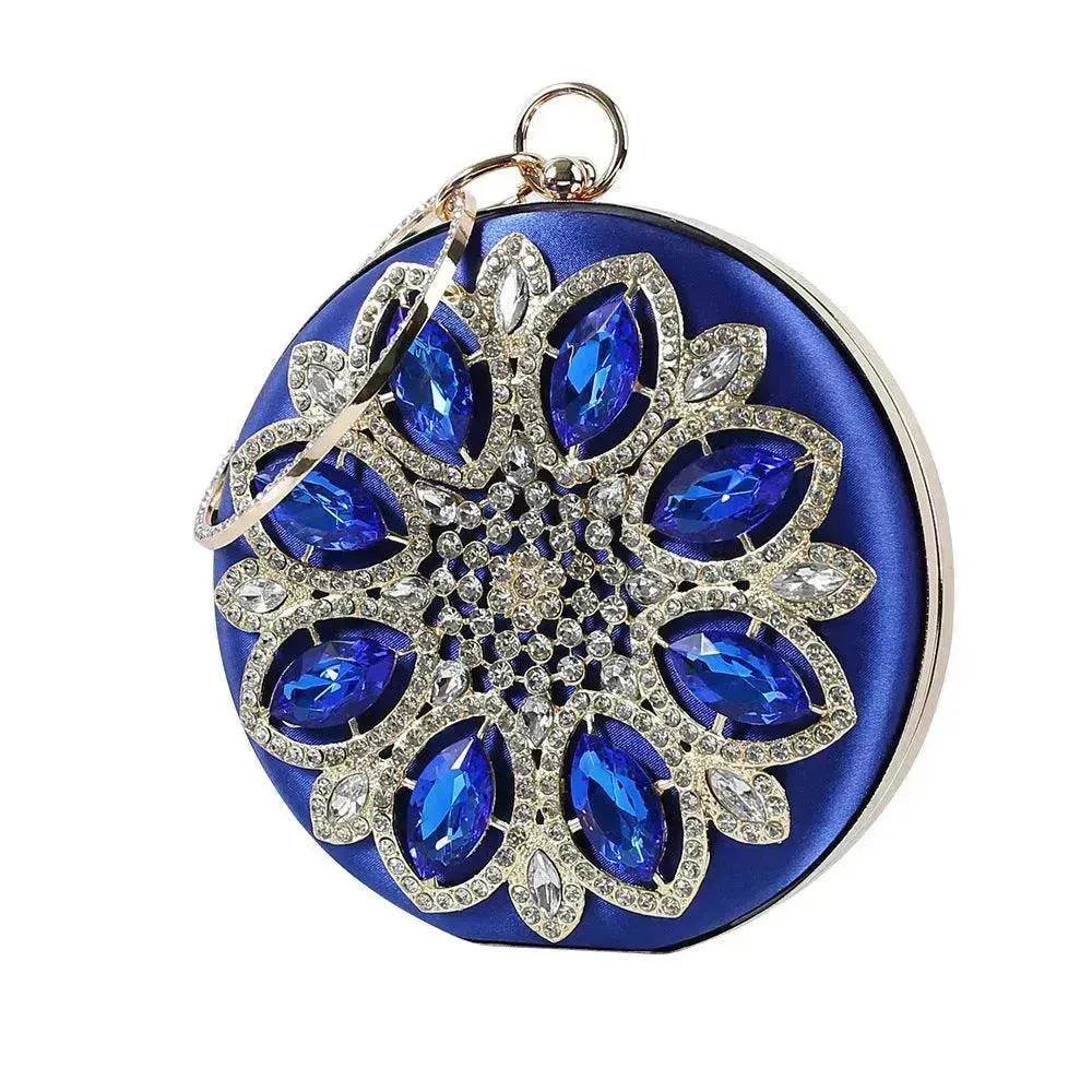 Fashion Rhinestone Diamond Silk Women's Hand Bag Dinner Wedding Party Clutch Bag Dress Bag - Velora
