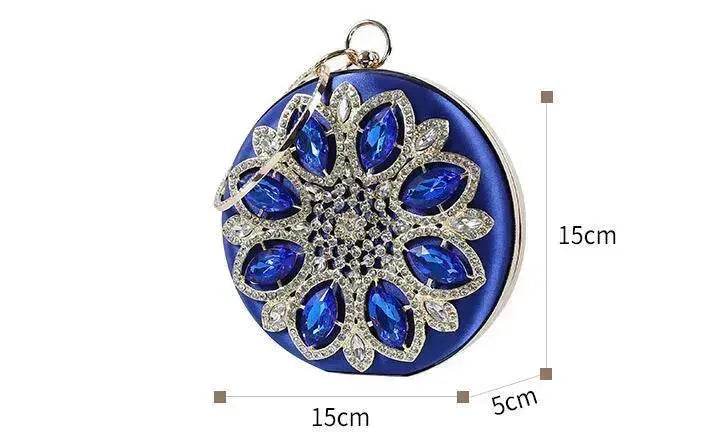 Fashion Rhinestone Diamond Silk Women's Hand Bag Dinner Wedding Party Clutch Bag Dress Bag - Velora