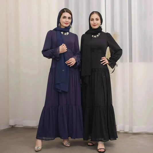 Fashionable and Exquisite Abaya maxi Dress for Exquisite Arab Dubai Turkey Middle Eastern Women. - Velora