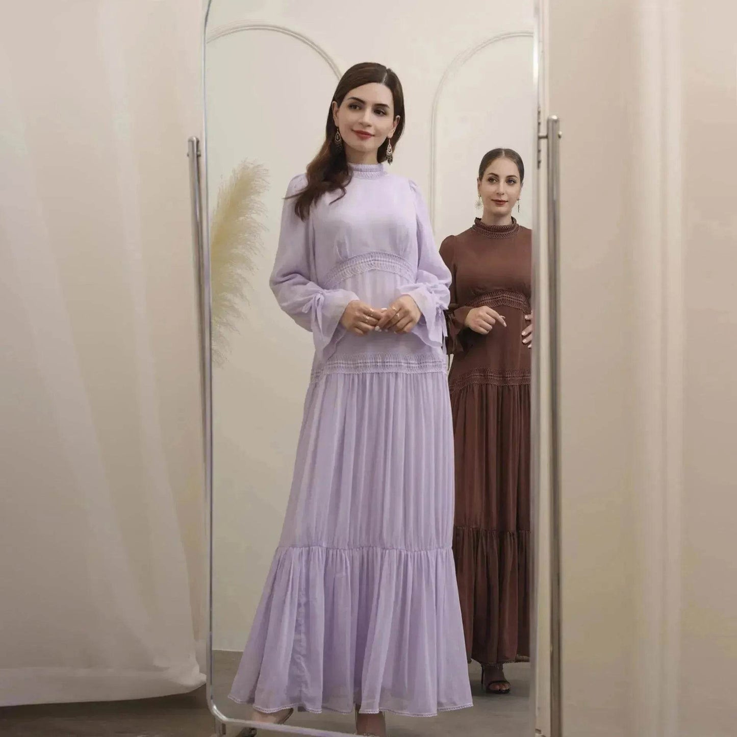 Fashionable and Exquisite Abaya maxi Dress for Exquisite Arab Dubai Turkey Middle Eastern Women. - Velora